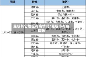 昆明其它地区有疫情吗/昆明市有疫情吗