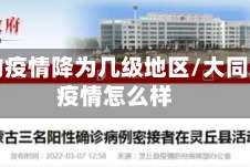 大同的疫情降为几级地区/大同现在疫情怎么样