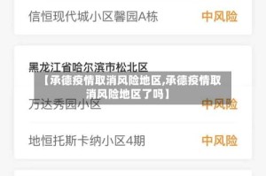 【承德疫情取消风险地区,承德疫情取消风险地区了吗】