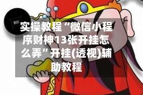实操教程“微信小程序财神13张开挂怎么弄”开挂(透视)辅助教程