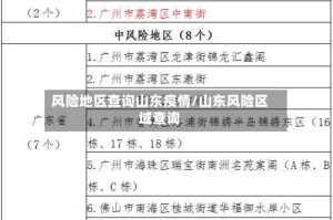 风险地区查询山东疫情/山东风险区域查询