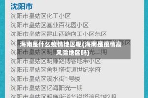 海南是什么疫情地区呢(海南是疫情高风险地区吗)