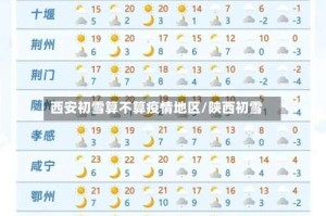 西安初雪算不算疫情地区/陕西初雪