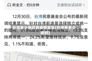 台湾多少地区有疫情发生(台湾有多少病例)