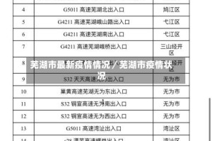 芜湖市最新疫情情况／芜湖市疫情状况