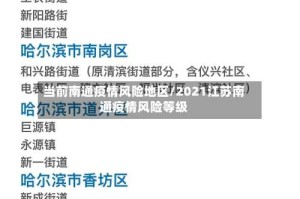 当前南通疫情风险地区/2021江苏南通疫情风险等级