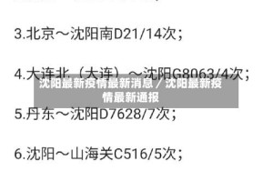 沈阳最新疫情最新消息／沈阳最新疫情最新通报