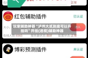 玩家辅助神器“泸州大贰到底可以开挂吗”开挂(透视)辅助神器