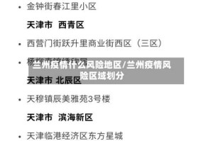 兰州疫情什么风险地区/兰州疫情风险区域划分