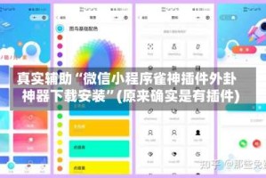 真实辅助“微信小程序雀神插件外卦神器下载安装”(原来确实是有插件)