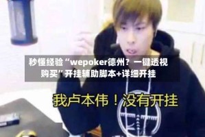 秒懂经验“wepoker德州？一键透视购买”开挂辅助脚本+详细开挂