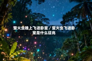 萤火虫晚上飞进卧室／萤火虫飞进卧室是什么征兆