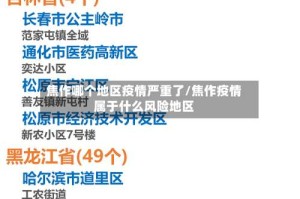 焦作哪个地区疫情严重了/焦作疫情属于什么风险地区
