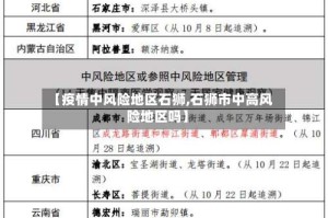 【疫情中风险地区石狮,石狮市中高风险地区吗】