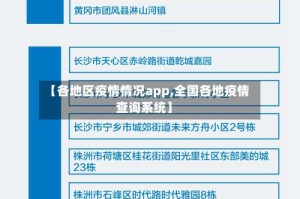 【各地区疫情情况app,全国各地疫情查询系统】