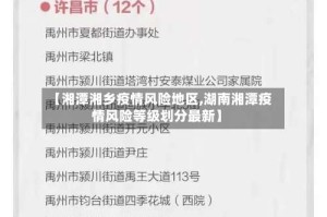 【湘潭湘乡疫情风险地区,湖南湘潭疫情风险等级划分最新】
