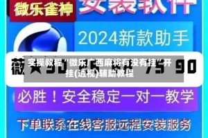 实操教程“微乐广西麻将有没有挂”开挂(透视)辅助教程