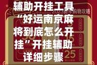 辅助开挂工具“好运南京麻将到底怎么开挂”开挂辅助详细步骤