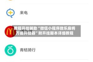 教程开挂辅助“微信小程序微乐麻将万能开挂器”附开挂脚本详细教程