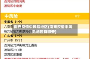 南充疫情中风险地区(南充疫情中风险地区有哪些)
