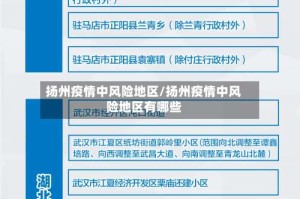 扬州疫情中风险地区/扬州疫情中风险地区有哪些