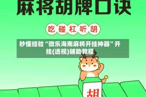 秒懂经验“微乐海南麻将开挂神器”开挂(透视)辅助教程