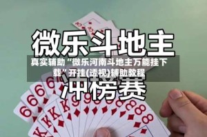 真实辅助“微乐河南斗地主万能挂下载”开挂(透视)辅助教程