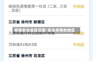 疫情发生地区范围/发生疫情的地区