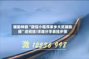 辅助神器“微信小程序家乡大贰辅助器”透视挂!详细分享装挂步骤