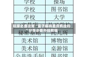 玩家必备攻略“蛮子麻将重庆有挂吗”分享必要外挂教程