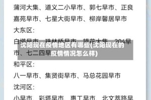沈阳现在疫情地区有哪些(沈阳现在的疫情情况怎么样)