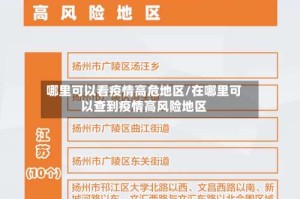 哪里可以看疫情高危地区/在哪里可以查到疫情高风险地区