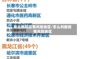 怎么辨别疫情风险地区/怎么判断疫情风险地区