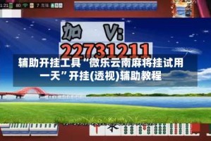 辅助开挂工具“微乐云南麻将挂试用一天”开挂(透视)辅助教程