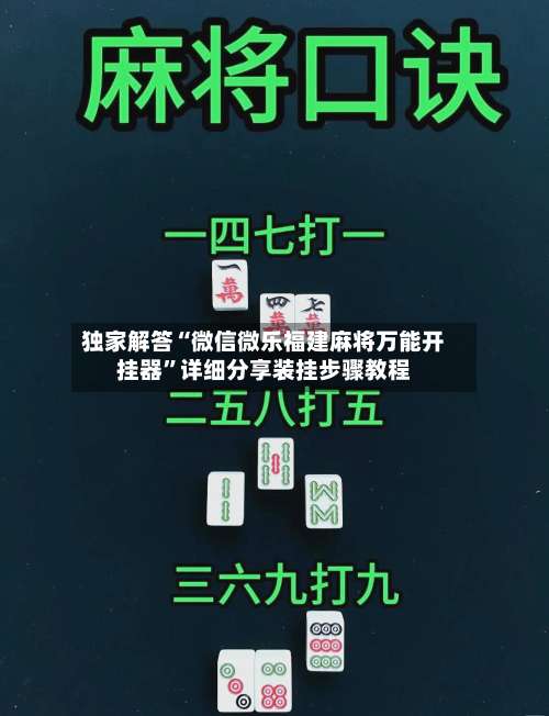 独家解答“微信微乐福建麻将万能开挂器”详细分享装挂步骤教程-第2张图片
