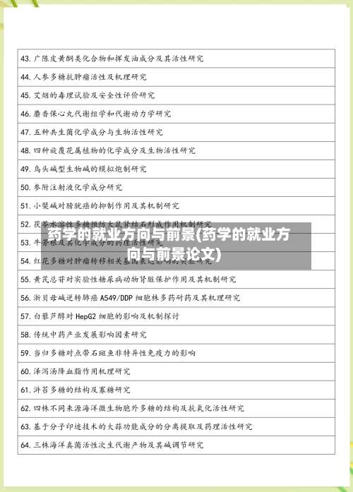 药学的就业方向与前景(药学的就业方向与前景论文)-第2张图片