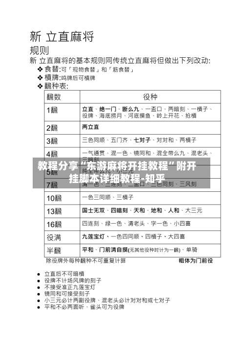 教程分享“东游麻将开挂教程”附开挂脚本详细教程-知乎-第2张图片