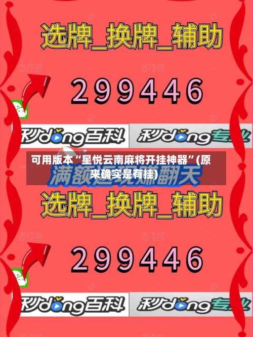 可用版本“星悦云南麻将开挂神器”(原来确实是有挂)-第1张图片