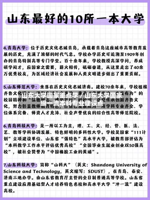 山东大学国家重点学／山东大学国家级一流本科专业建设点-第1张图片