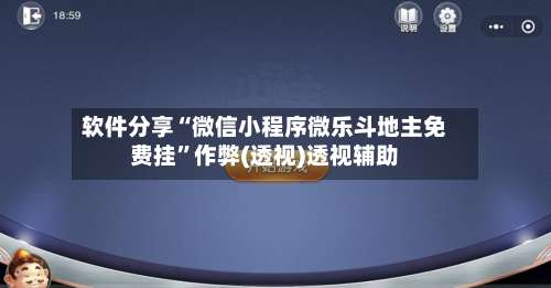 软件分享“微信小程序微乐斗地主免费挂	”作弊(透视)透视辅助-第2张图片