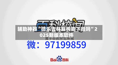 辅助神器“微乐吉林麻将能下挂吗	”2025新版本软件-第1张图片