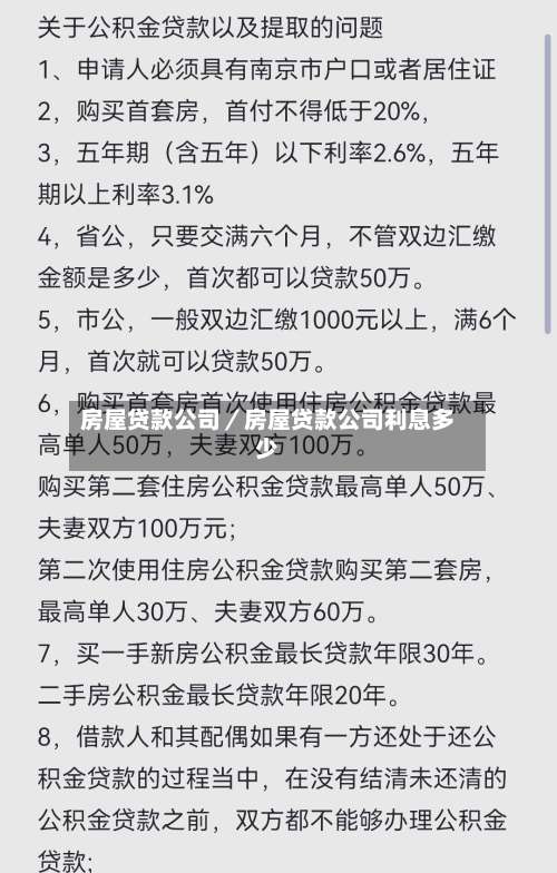房屋贷款公司／房屋贷款公司利息多少-第2张图片