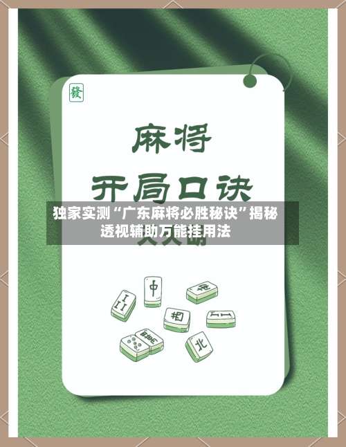 独家实测“广东麻将必胜秘诀”揭秘透视辅助万能挂用法-第2张图片
