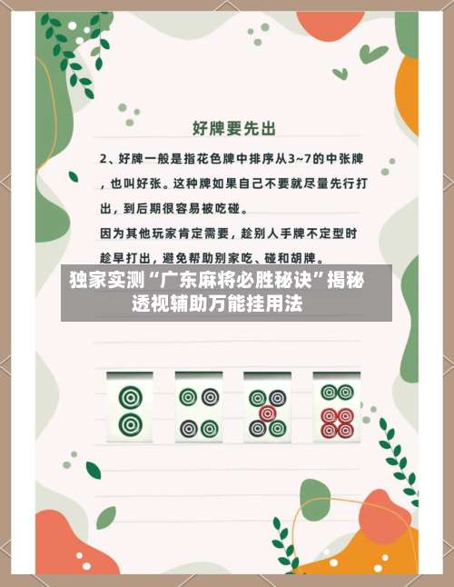 独家实测“广东麻将必胜秘诀”揭秘透视辅助万能挂用法-第1张图片