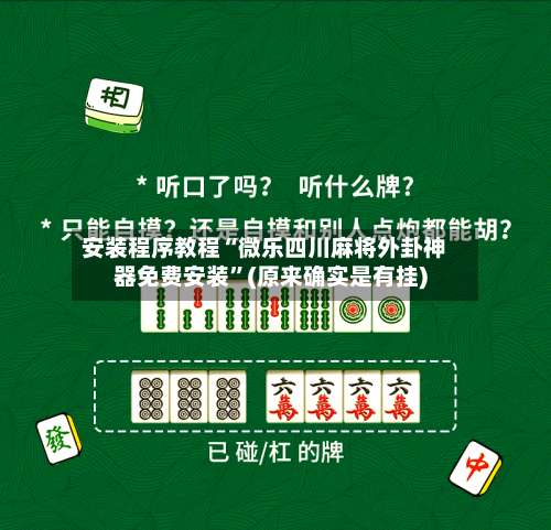 安装程序教程“微乐四川麻将外卦神器免费安装”(原来确实是有挂)-第2张图片