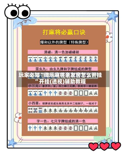 玩家必知“微乐麻将亲友房怎么开挂”开挂(透视)辅助教程-第2张图片