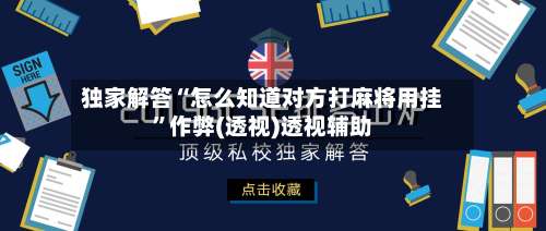 独家解答“怎么知道对方打麻将用挂”作弊(透视)透视辅助-第1张图片