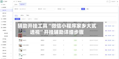 辅助开挂工具“微信小程序家乡大贰透视	”开挂辅助详细步骤-第1张图片
