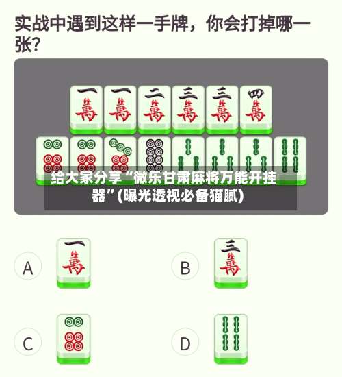 给大家分享“微乐甘肃麻将万能开挂器”(曝光透视必备猫腻)-第2张图片