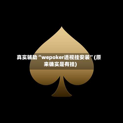 真实辅助“wepoker透视挂安装”(原来确实是有挂)-第2张图片